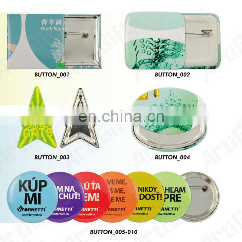 Custom metal round pin button