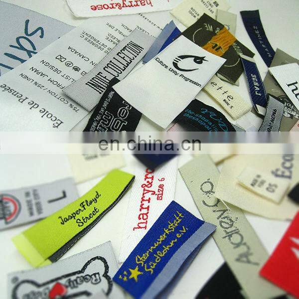 Customized logo Polo shirts washable woven label sew on back main label/neck label