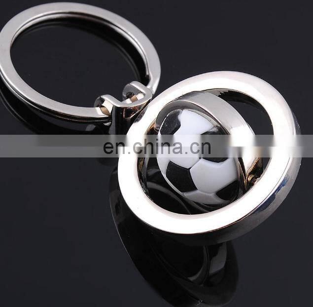 Custom Logo Rotatable Football Metal Kechain for Football Sports Gift