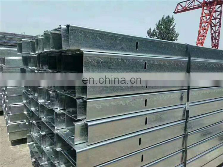 Galvanized non slotted / not perforated strut steel c channel