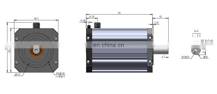 HFM046 220V 4500W 3000RPM 14.33Nm 24.06Amp B3 B14 B34 B5 BLDC Brushless dc motor with 1024ppr magnetic encoder Divyesh