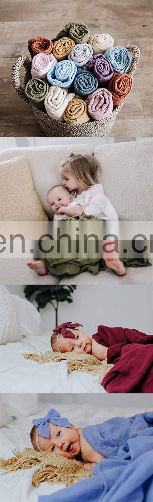 Summer Solid Baby Cotton Swaddle Baby Blath Blanket Muslin Swaddle Blankets