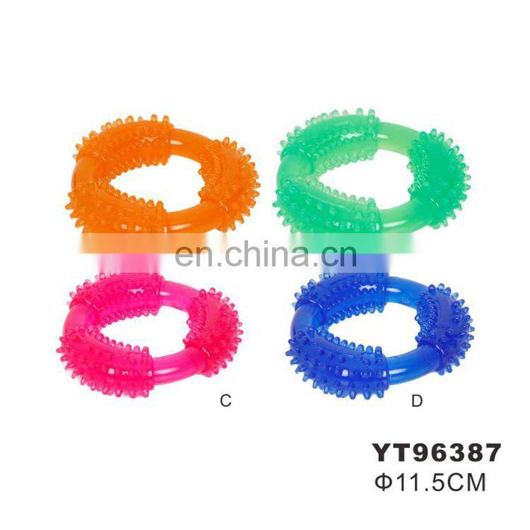Round dog bite toys TPR soft chew dental toys for dog