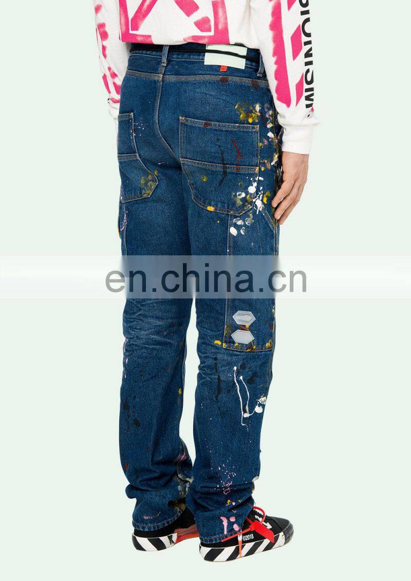 DiZNEW PAINTED POCKETS VINTAGE PAINT CARPENTER JEAN PANTS FOR BOYS