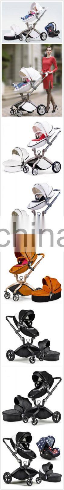 Luxury Hot Mom 3 in 1 baby stroller with EN1888 approved