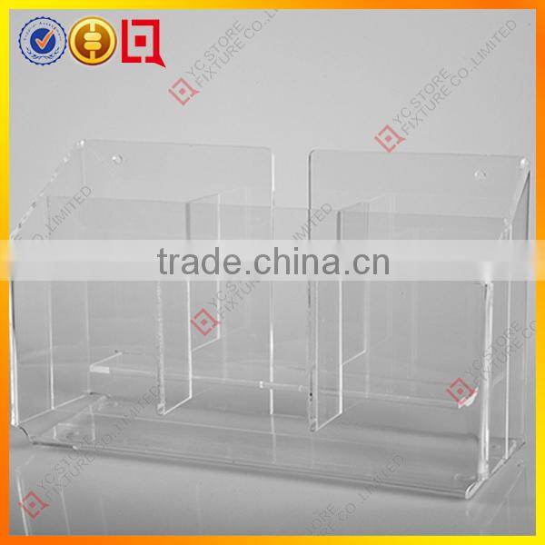 Wall mounted acrylic brochure holder, magazine holder