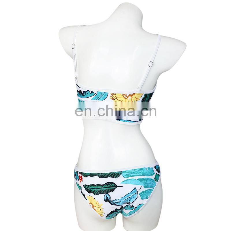 Floral Bikini Thong Zipper High Neck Swim Bathing Suit Plus Size Swimwear Women Brazilian Push Up Swimsuit
