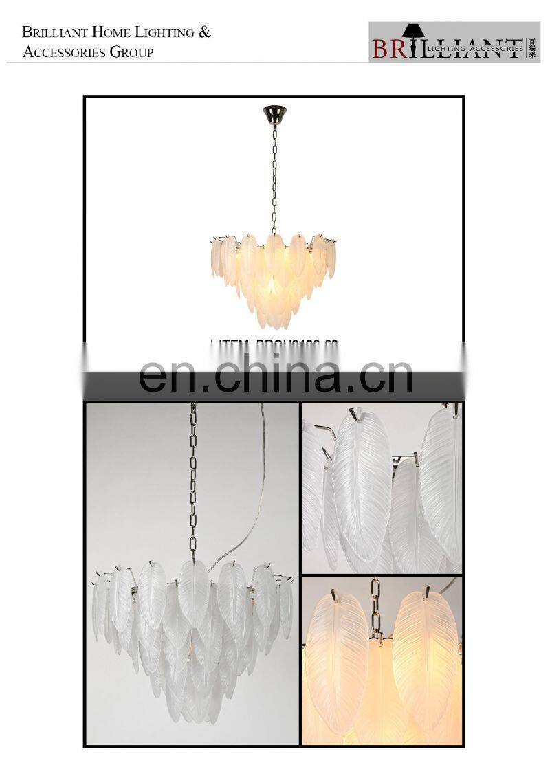 Glass Feather Plume Modern handmade Nordic bedroom Luxury New Chandelier