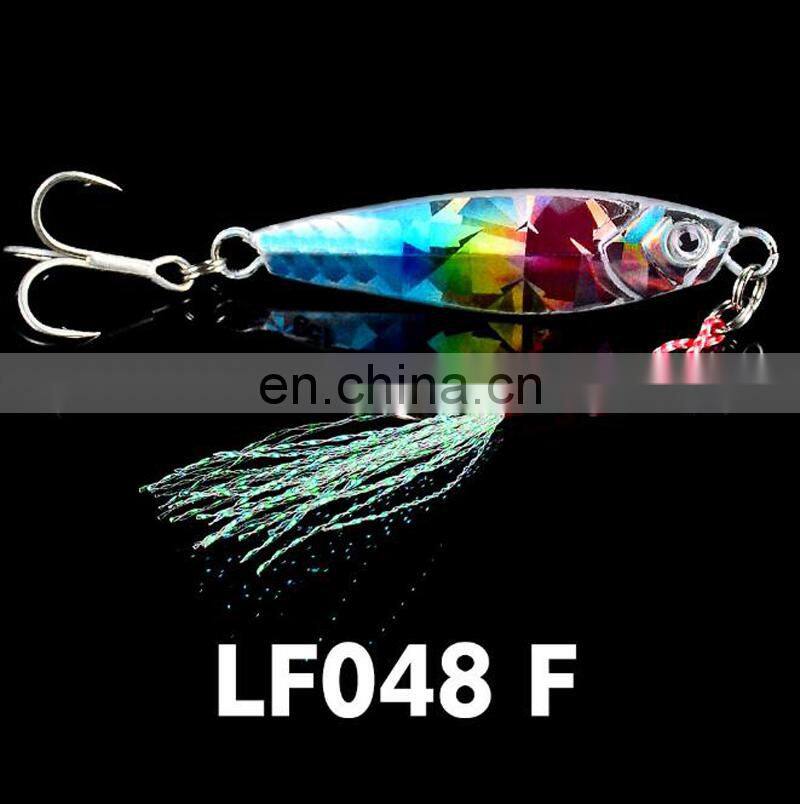 Amazon 7/10/15/20/30g Fetaher Treble Hooks Colorful In Stock Lead Jig Hook slow jigging lure