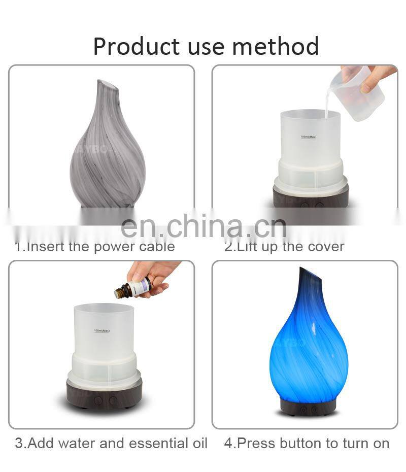 100mL 2021 Newest Ultrasonic 3D Glass diffuser aromatherapy oil diffuser