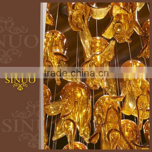 Glass flower pendant chandeliers residential light