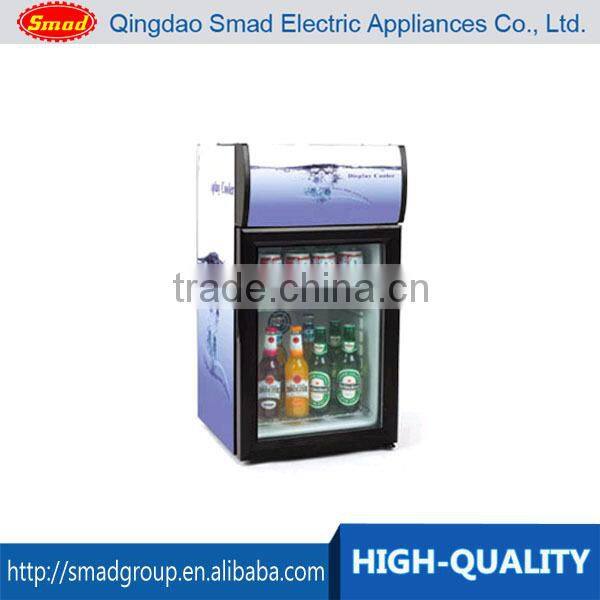 80L glass door mini fridge, mini refrigerators showcase with lamp