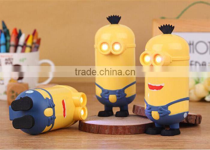 Cartoon minion usb port power bank 6600mAh power safe battery charger