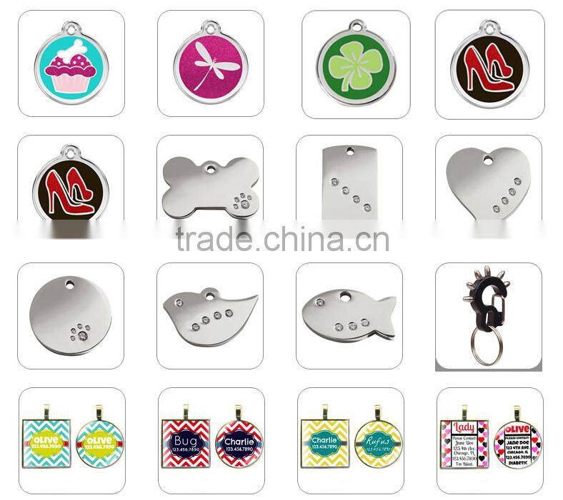 customized crystal heart pet ID charm for necklace