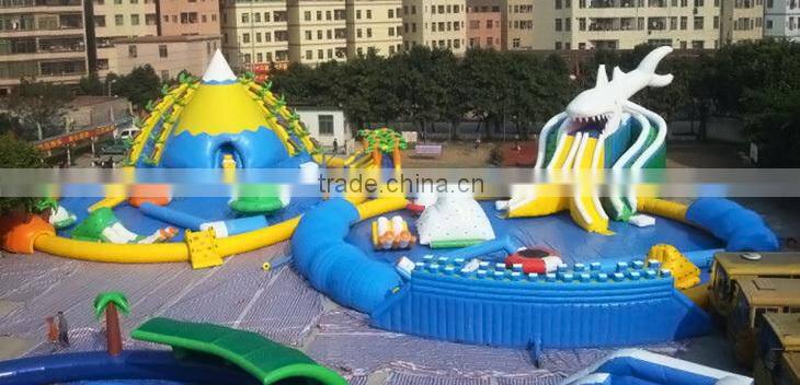 New Point 2015 new fashion commercial inflatable water slide with pool