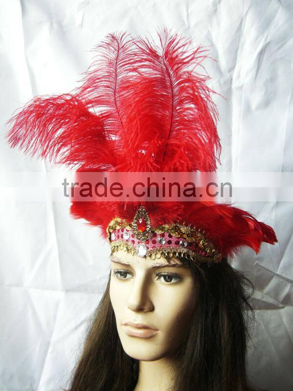 Women Hair headdress With Ostrich Feather