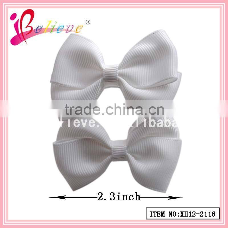 Wholesale handmade girls grosgrain ribbon bow elastic hair band
