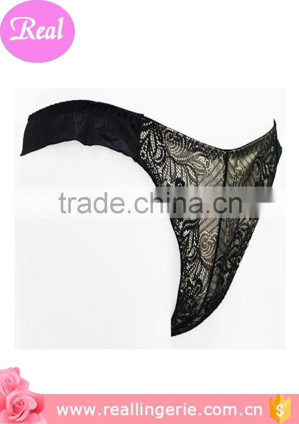 high quality embroid sexy black women g-string underwear