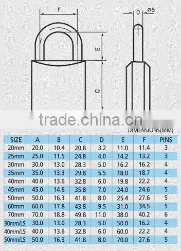 Taiwan Making High Quality Top Security Brass Padlock