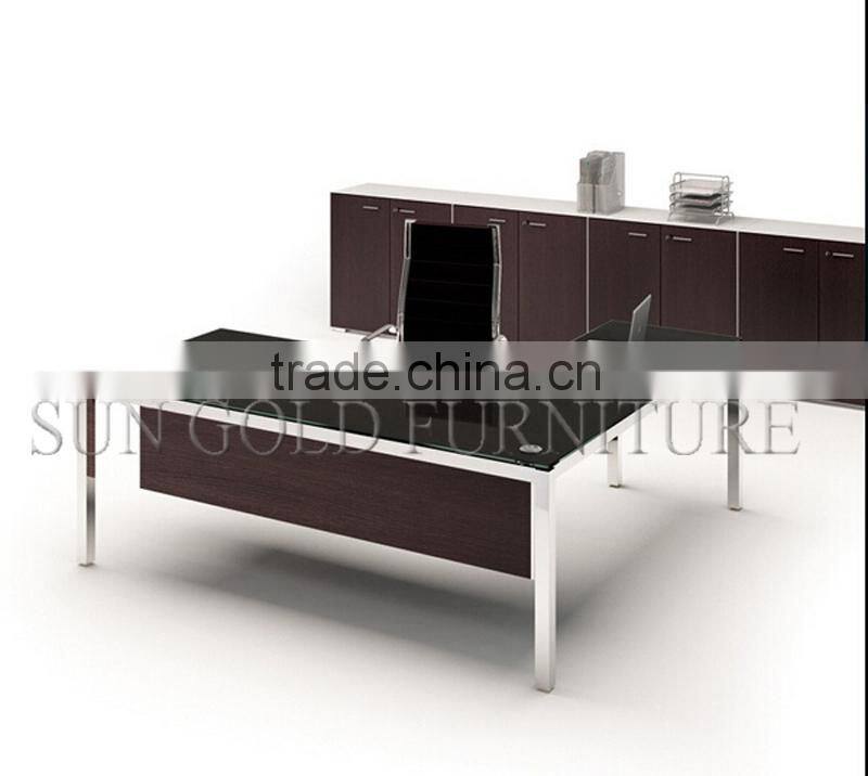 Modern Manager Table Elegant Executive OfficeTempered Glass Desk(SZ-OD491)
