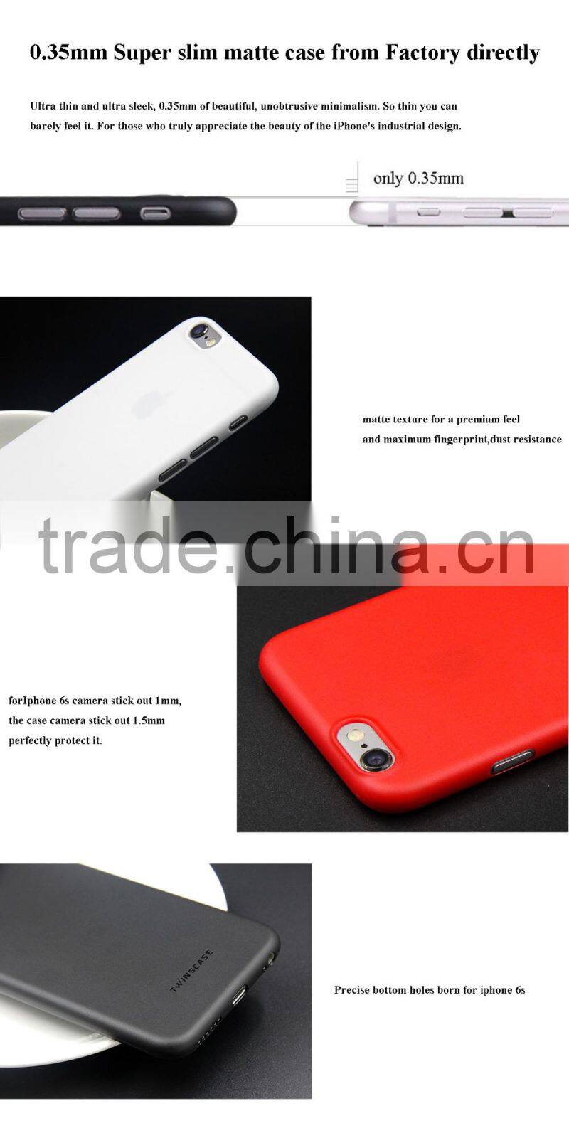 New Products 2016 For iPhone 6s Case, Slim Brushed Case For iPhone 6s Mobile Phone Cover