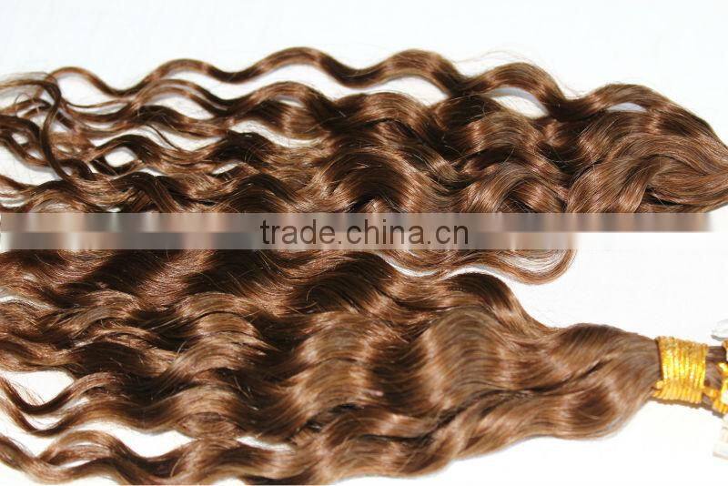Fashionable silk straight brazilian micro ring loop hair extensions