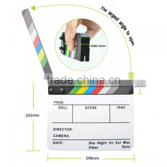 Commlite Director's Film Clapboard Video Clapboard Studio Clapboard with Color Sticks