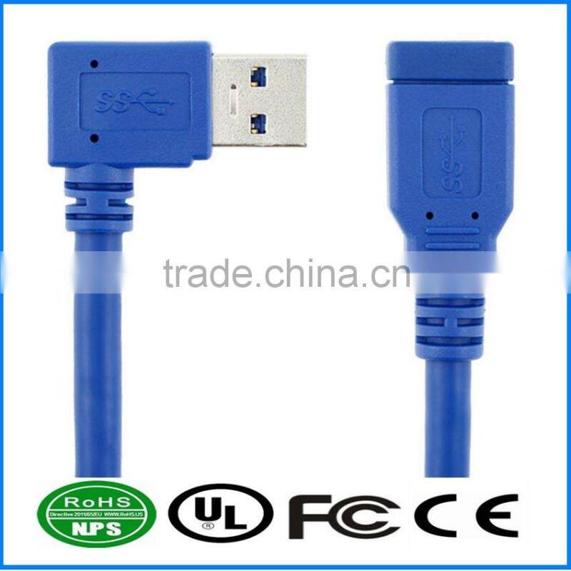 USB3.0 Cable AF To AM 90 Degree Cable USB Extension Cable With Right Angle Plug