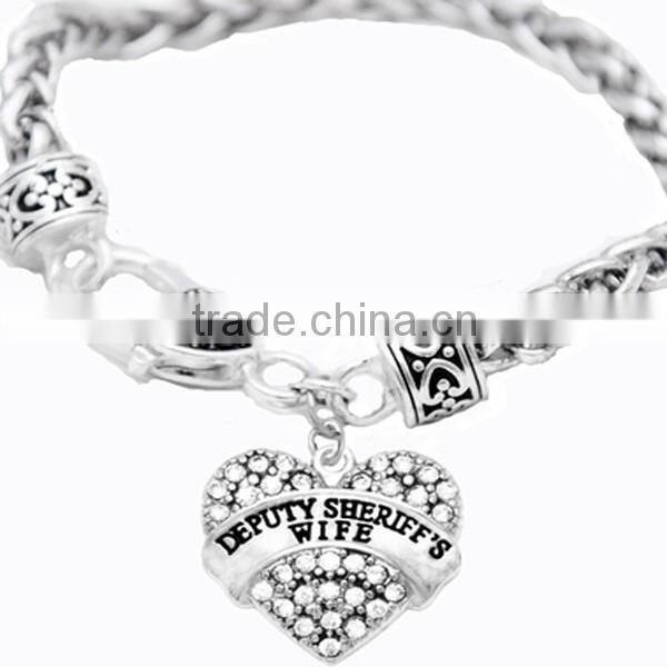 Genuine Austrian Clear Crystal DELTA DELTA DELTA SORORITY Charm Chain Link Bracelet