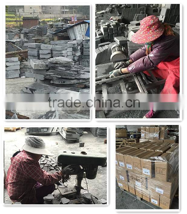 Mushroom Stone Black Slate Tiles & Slabs for Wall Cladding in China