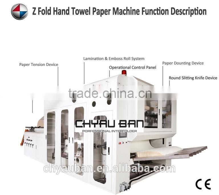 PE Film Package Z Fold Lamination Paper Hand Towels Dispenser Production Line