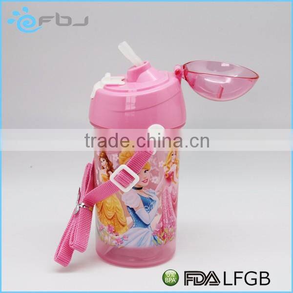 BPA FREE Cartoon Plastic Kids Water Bottle With Straw ~