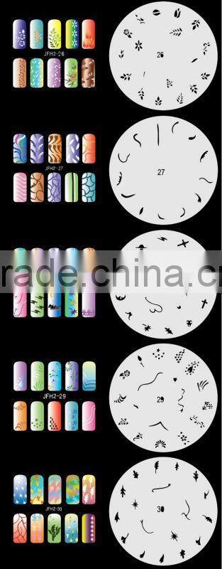20 Sheets/Lot 320 Different Air brush Nail Art Designs STENCIL Template Set No.2 Stencil Sheets are Easy to Clean