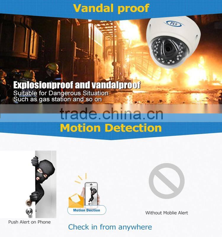 high quality 30m ir night vision h.264 cmos ip dome h.265 ip camera