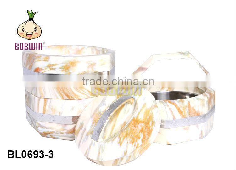White Marble Double Wall Thermal Food Bowl