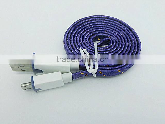 new design braid dual color flat micro cable
