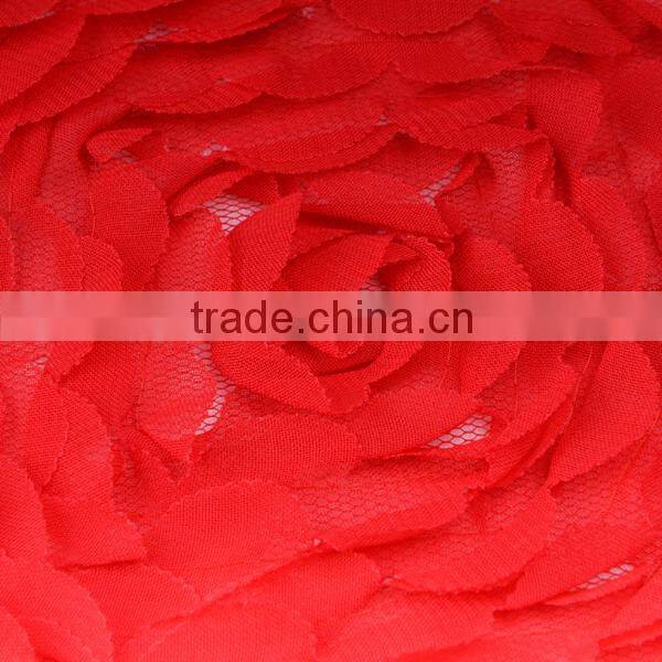 manufacturer supply chiffon 3d rose fabric pleated embroidery chiffon fabric