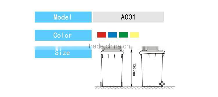 660L liters square outdoor plastic waste bin,Large plastic mobile garbage can,Industrial trash can