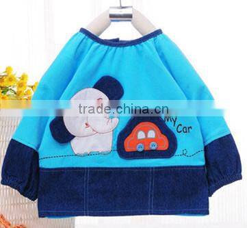 cute baby cotton apron/baby bear shape dinner apron/baby waterproof apron