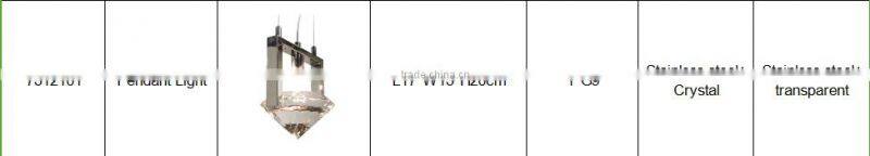 Luxury Hanging Lamp with Stainless steel+ Crystal Pendant Light