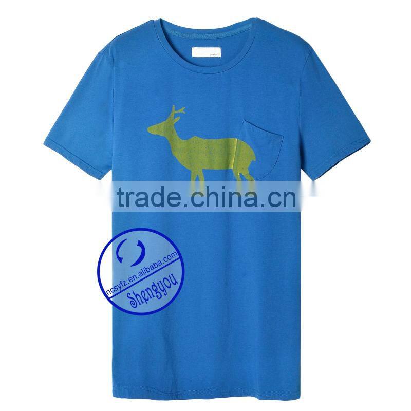China T-shirt supplier wholesale custom printing t-shirt with pocket