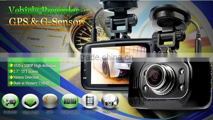 Ambarella 170 degree ultra-wide angle lens 1080P FULL HD GPS Car DVR