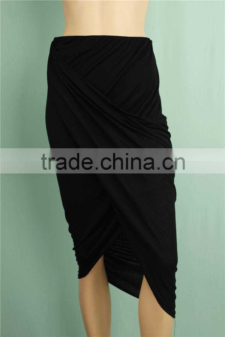 2016 A/W new design women black pleated skirt