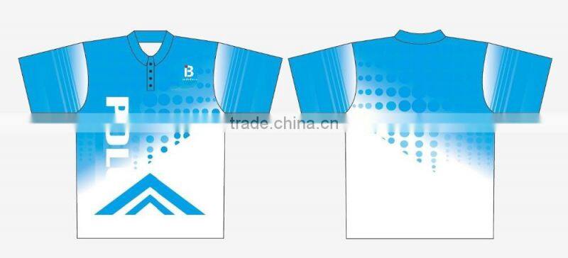 Custom polyester hot sale sublimation sky blue polo shirt