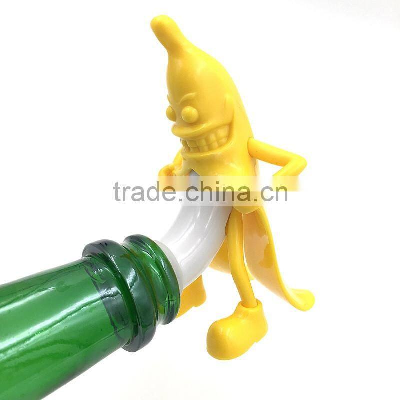 2016 New Arrival Novelty Evil Banana Man Wine Bottle Stopper