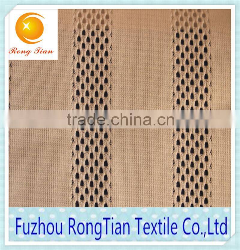 Hot sale white polyester mesh and cloth one color stripe fabric for sportwear