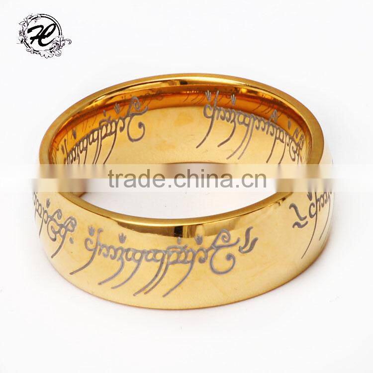 Fashion Jewelry Black Titanium Band 12mm Titanium Ring For Men