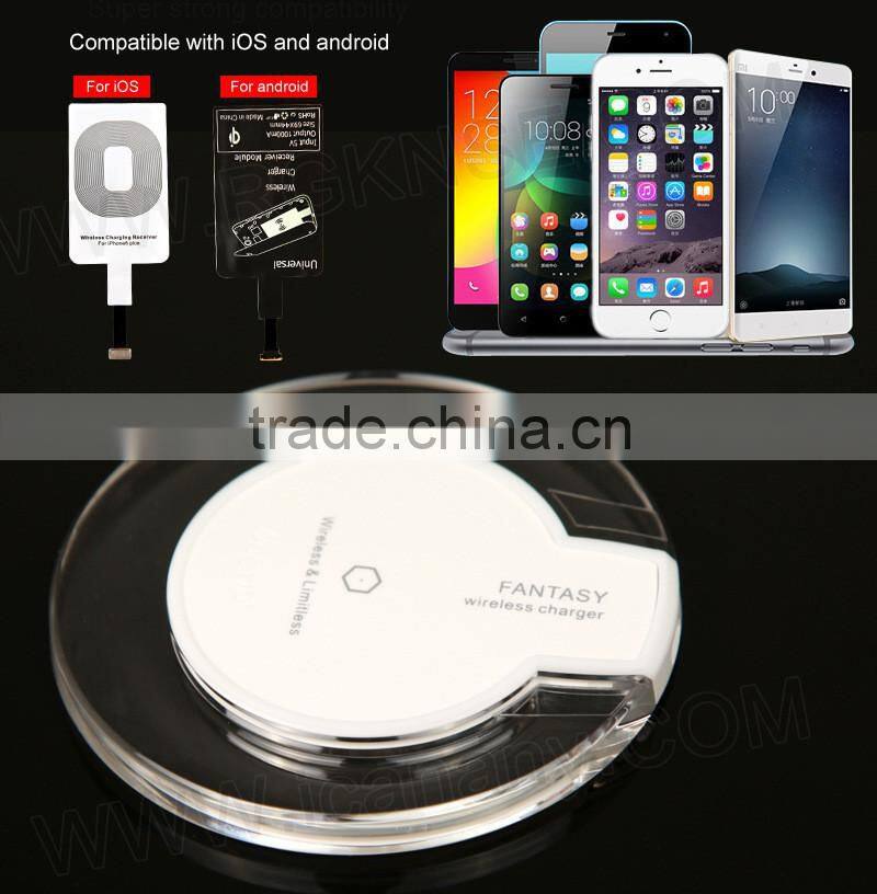 crystal qi wireless charger for mobile phone