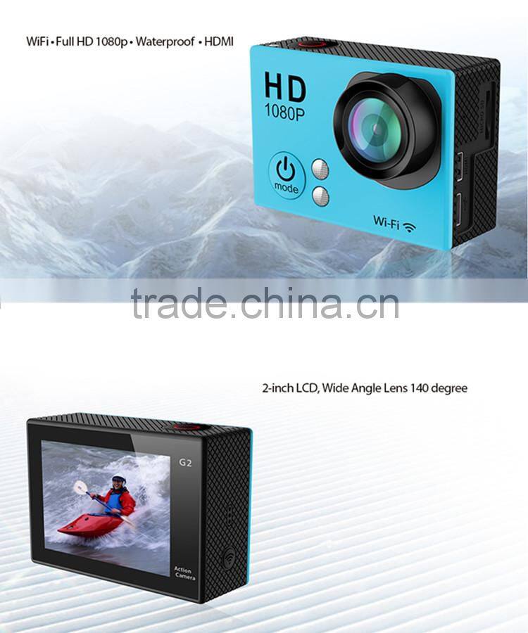 Factory Supply New Arrival Private Housing Full HD1080P 2.0inch Wrist Control Waterproof 30m Wifi Car Mini DV Sport Camera