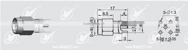SMA MALE for PCB mount